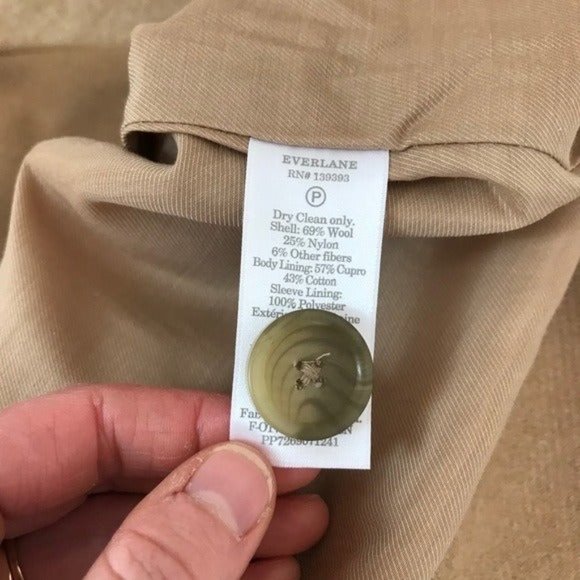 EVERLANE Cocoon Tan Wool Blend Coat Long Camel - Picture 10 of 13